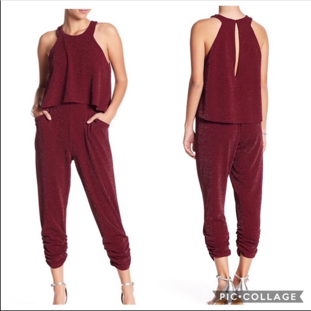Jumpsuit Love. Ady - Popover Shirred Leg Burgundy